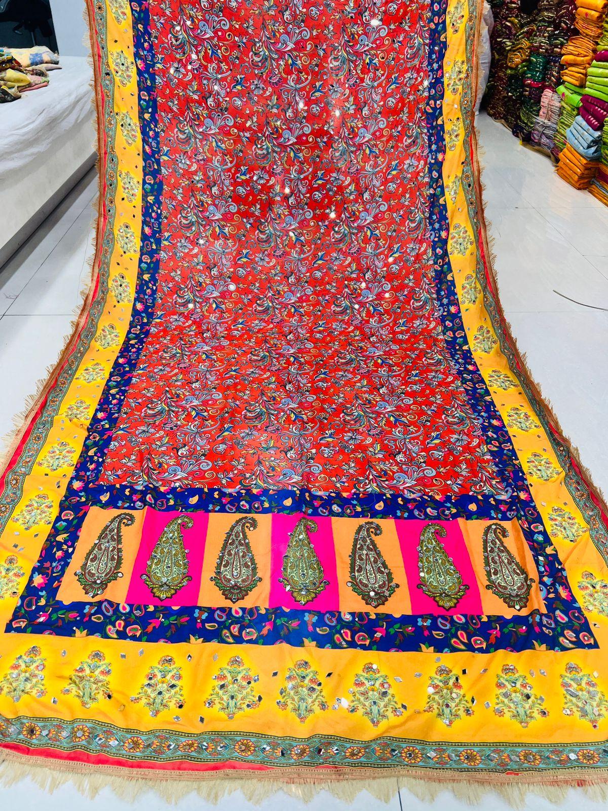 Party Wear Designer Handwork Real mirror Work Dupatta