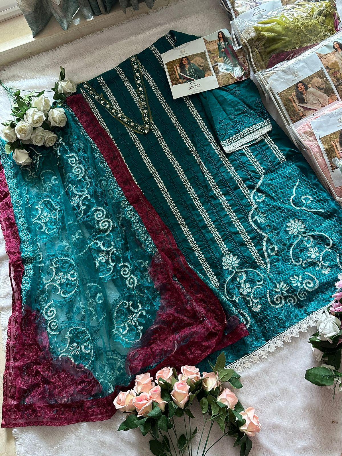 Ziaaz Designs 320 Saira Sakira Corntrst Vol 1 Suits (1199x06)