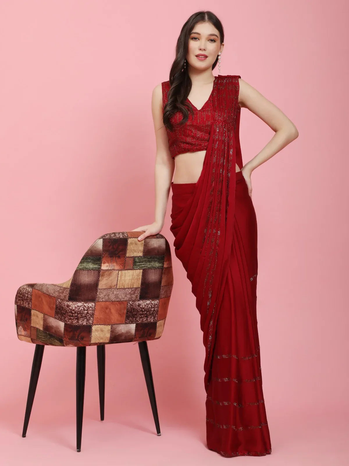 Party Wear Designer Ready To Wear One minute Sarees 10209