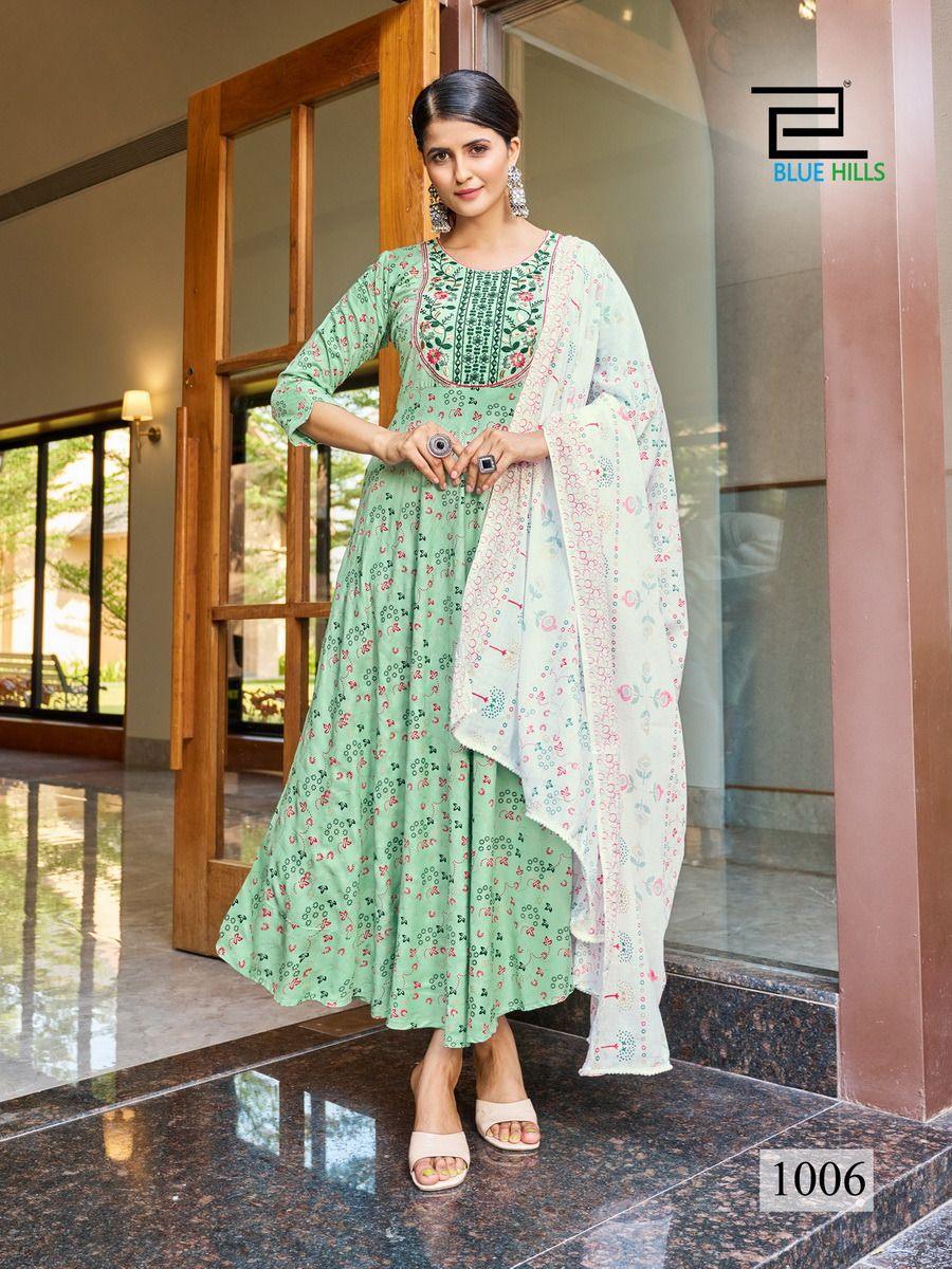 Blue Hills Kohinoor Series 1001-1006 Rayon Kurti With Dupatta (750x06)