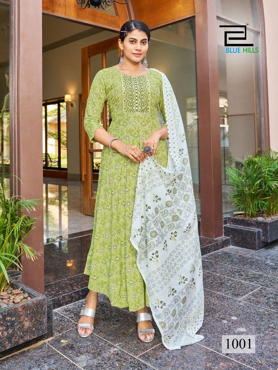 Blue Hills Kohinoor Series 1001-1006 Rayon Kurti With Dupatta (750x06)