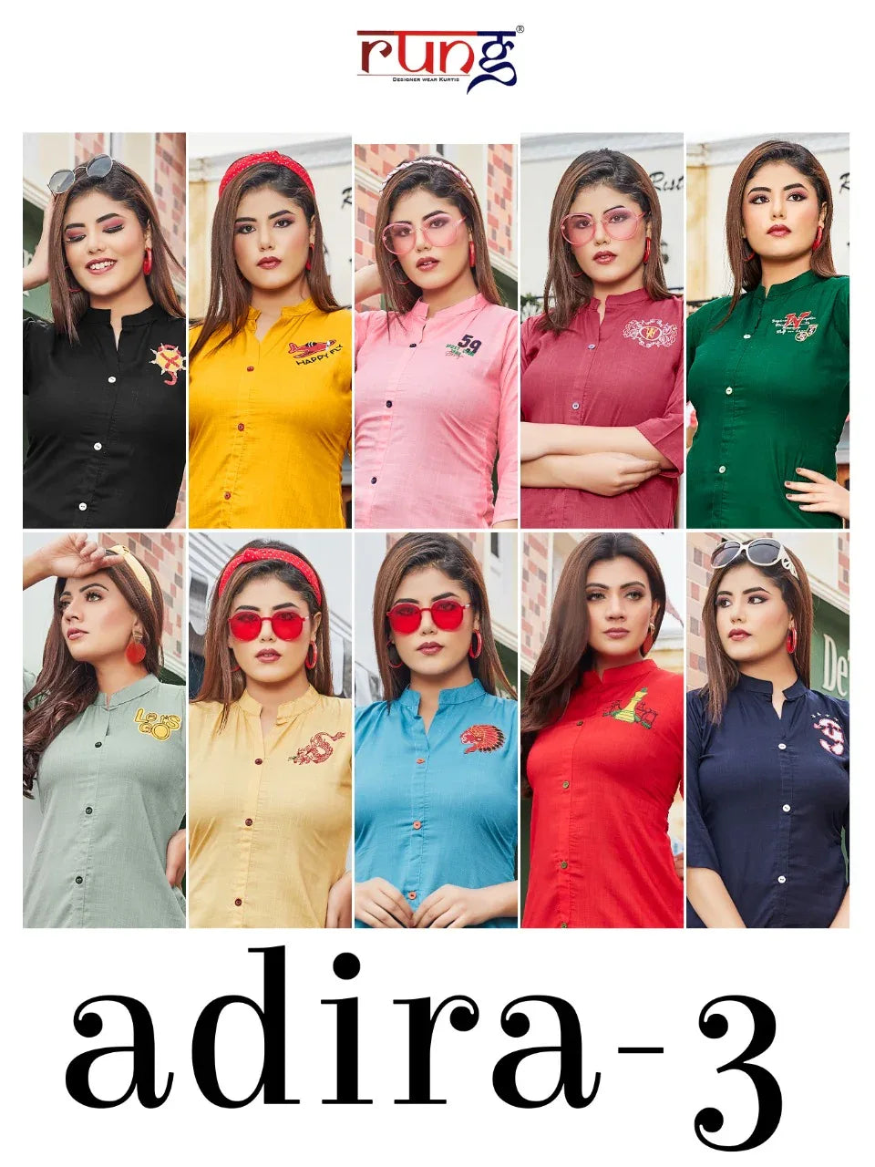 Rung Adira Vol 3 Fancy Rayon Embroidery Tops Catalog (250x10)