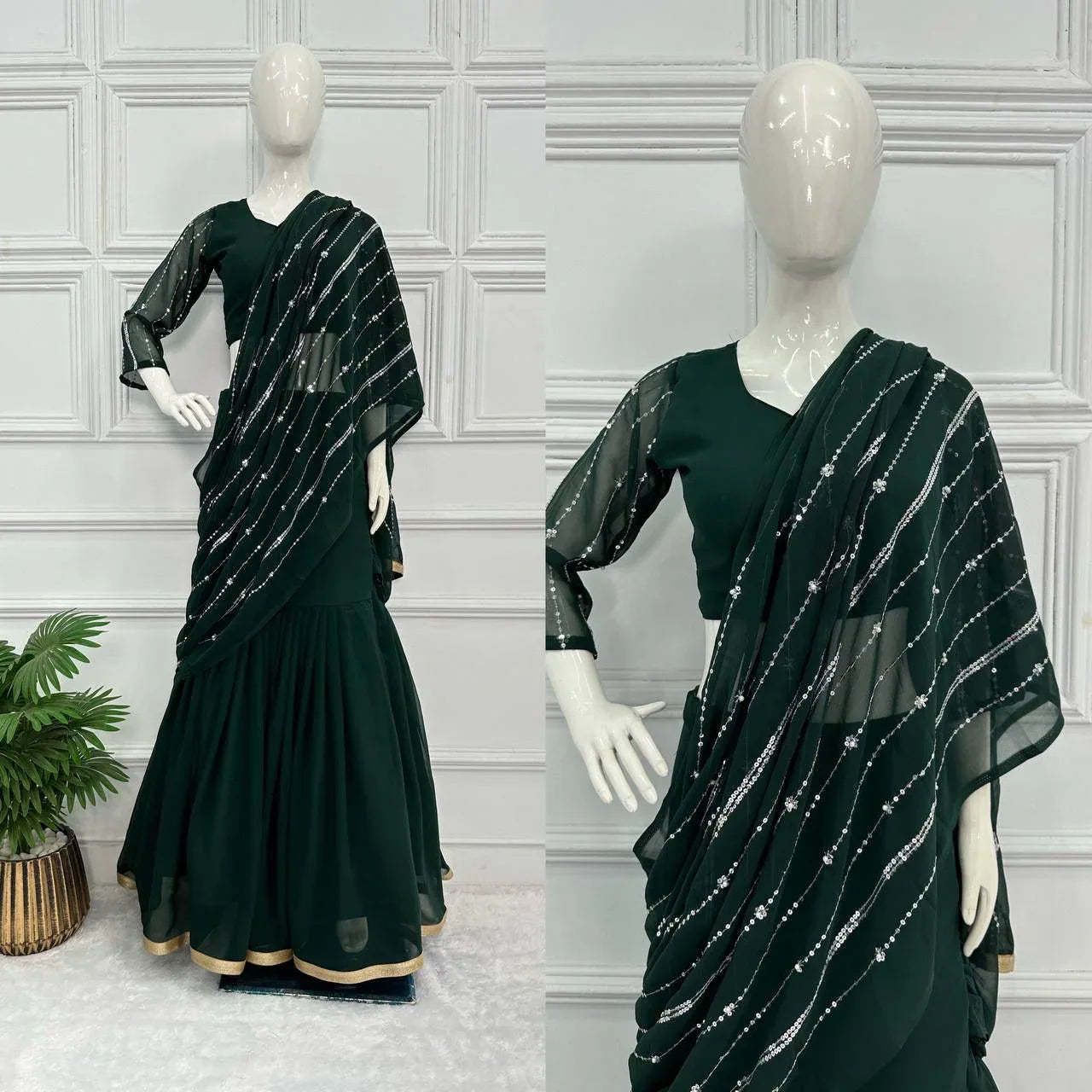 Beautiful Designer Faux Georgette Lehenga Saree