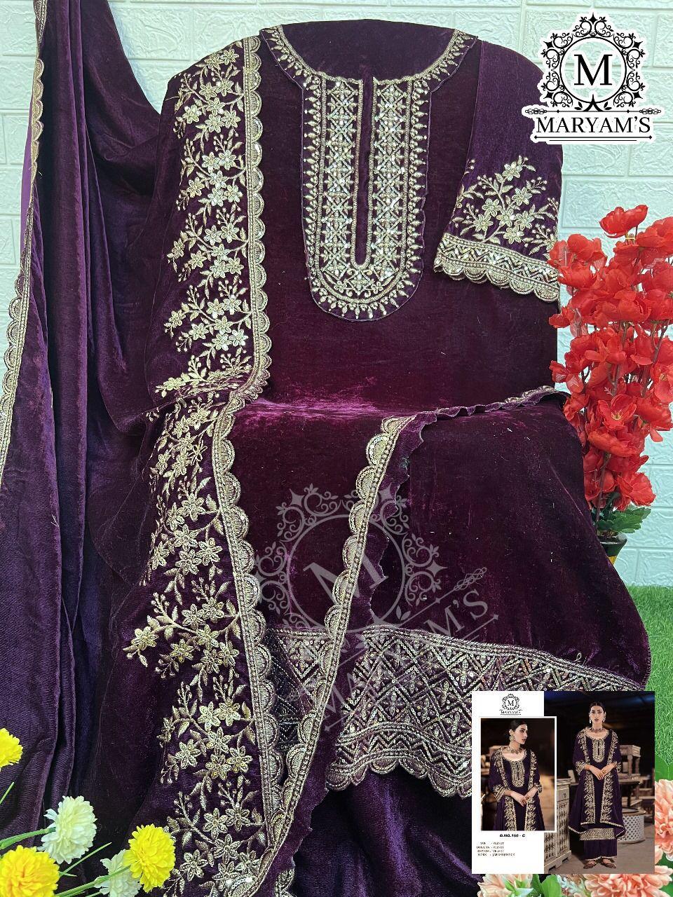 Maryams 160 Pure Viscos Velvet Salwar Kameez Collection (1399x04)