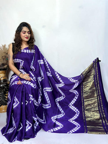 Beautiful Designer Gajji Bandhej Silk Dabal Leriya Saree