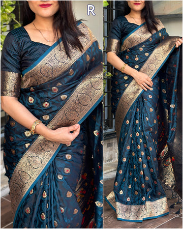 Beautiful Designer Pure Satin Silk Saree