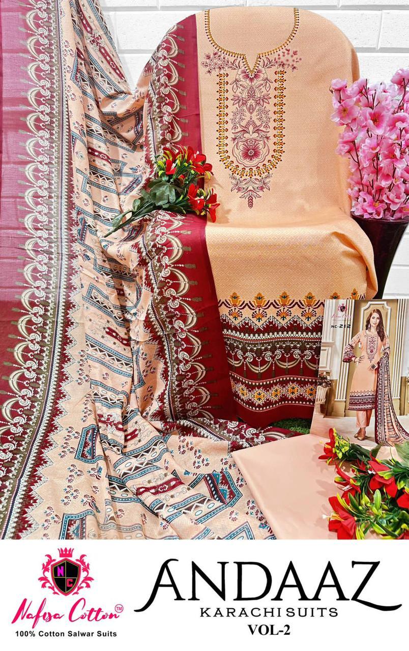 Nafisha Cotton Andaaz Karachi Suits Vol-2 Pakistani Salwar Kameez (295x06)