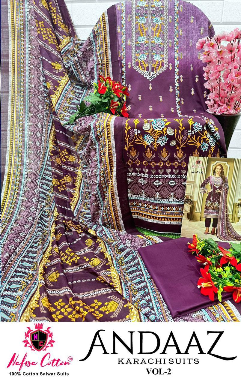 Nafisha Cotton Andaaz Karachi Suits Vol-2 Pakistani Salwar Kameez (295x06)