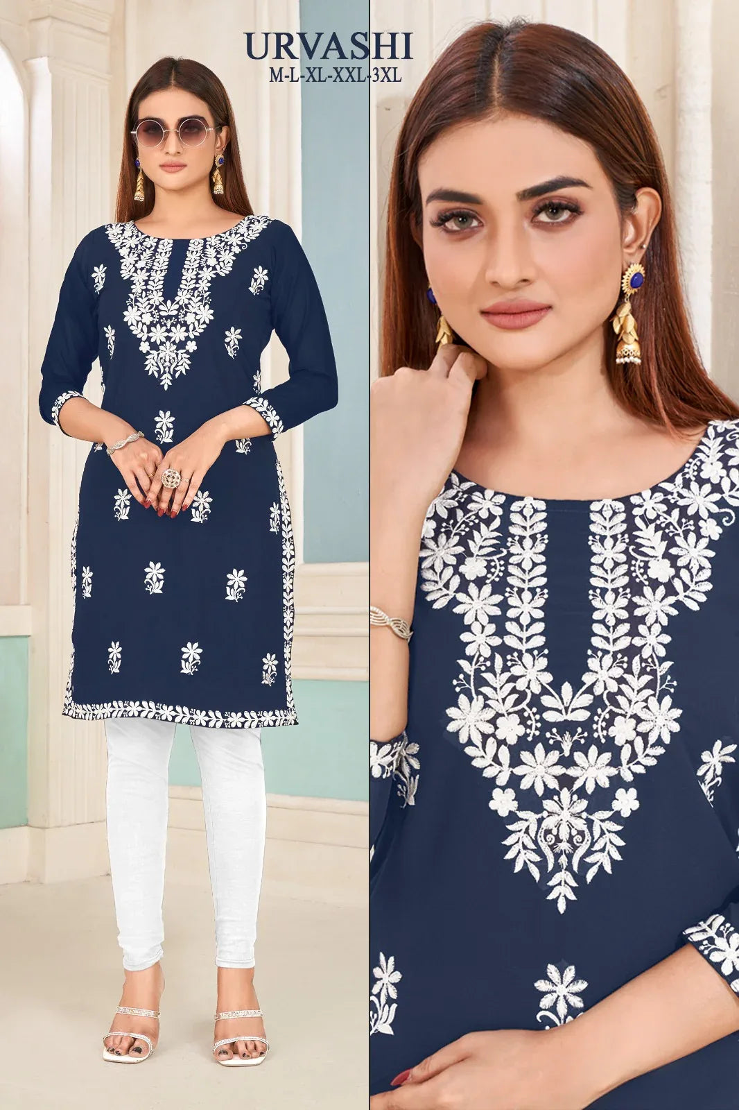 Beautiful Designer Sangeet Urvashi Faux Georgette Kurti (450x10)