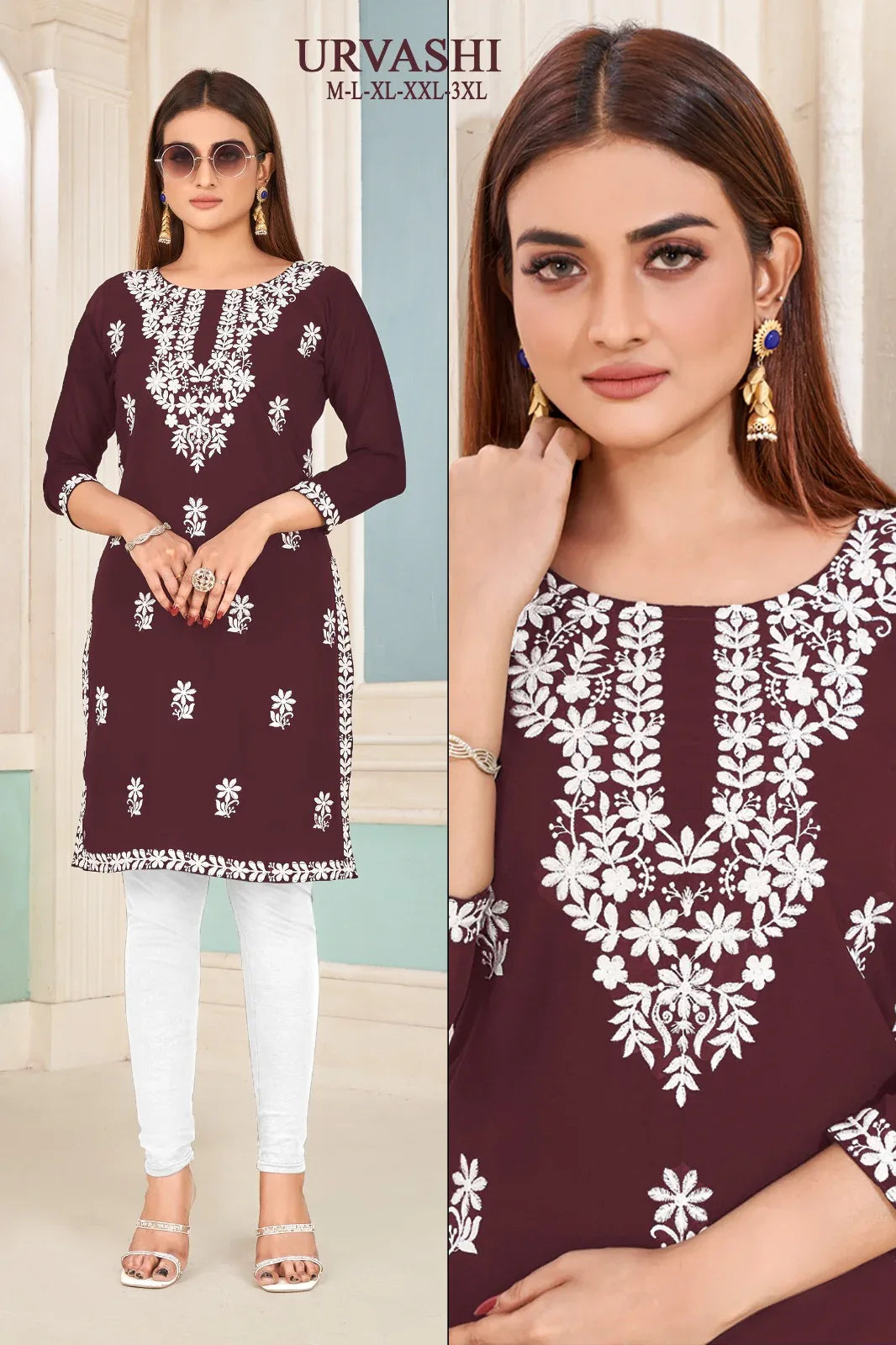 Beautiful Designer Sangeet Urvashi Faux Georgette Kurti (450x10)
