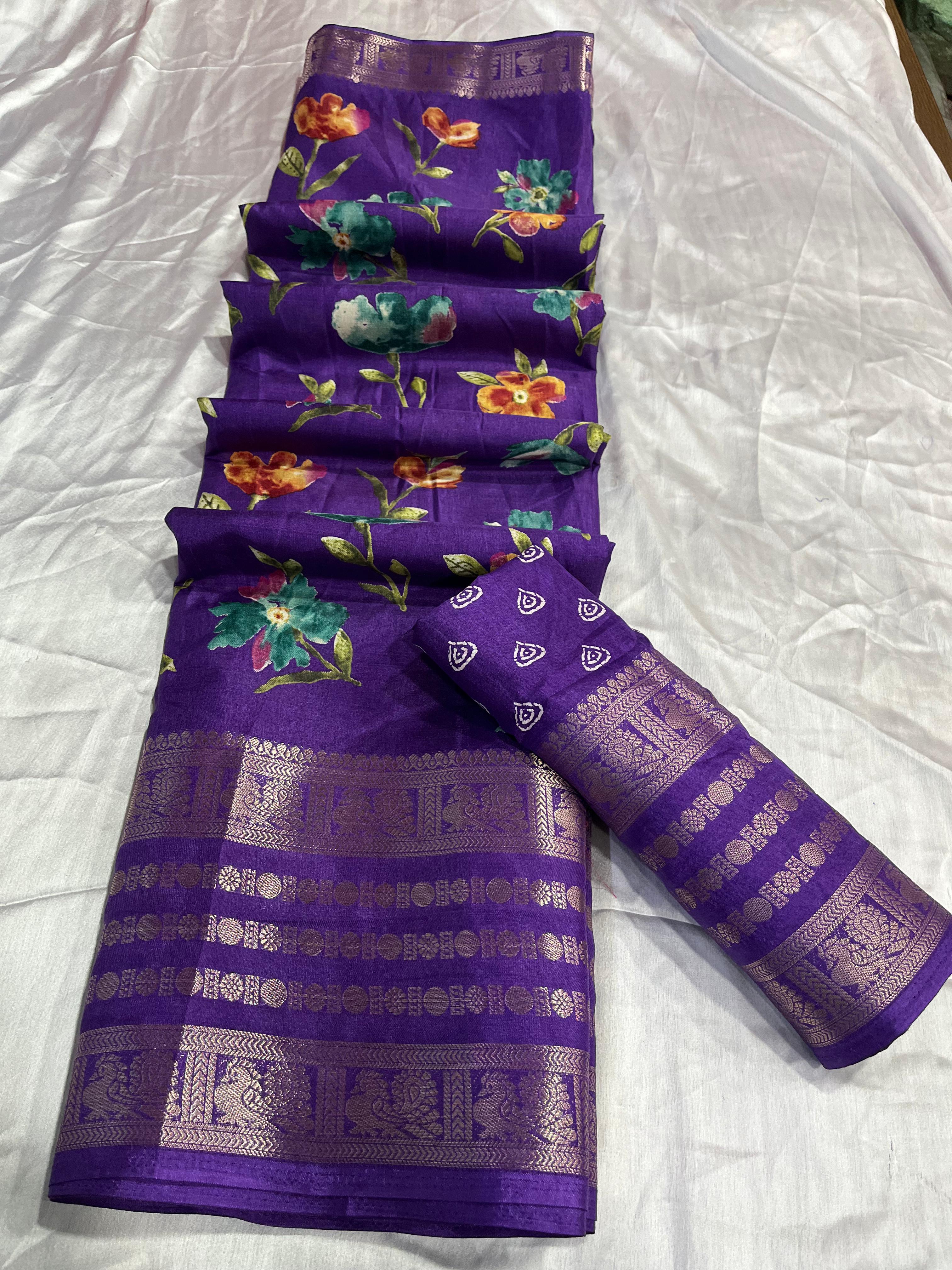 Beautiful Designer Special Kalamkari Dola Silk Saree