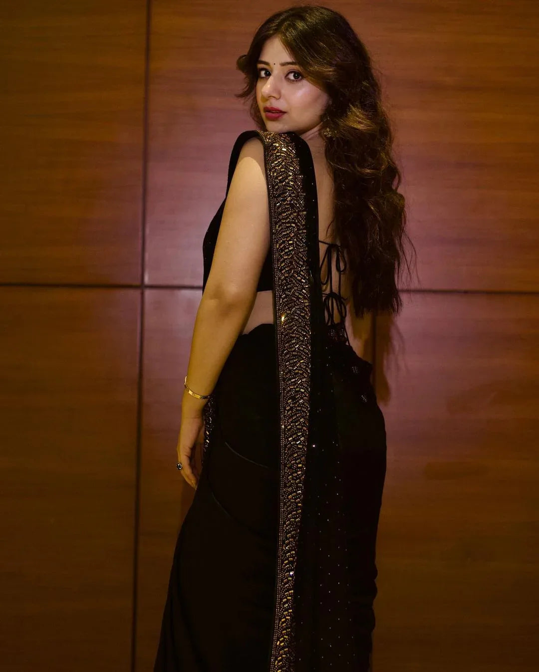 Beautiful Designer Georgette Siroksi Sequence Saree