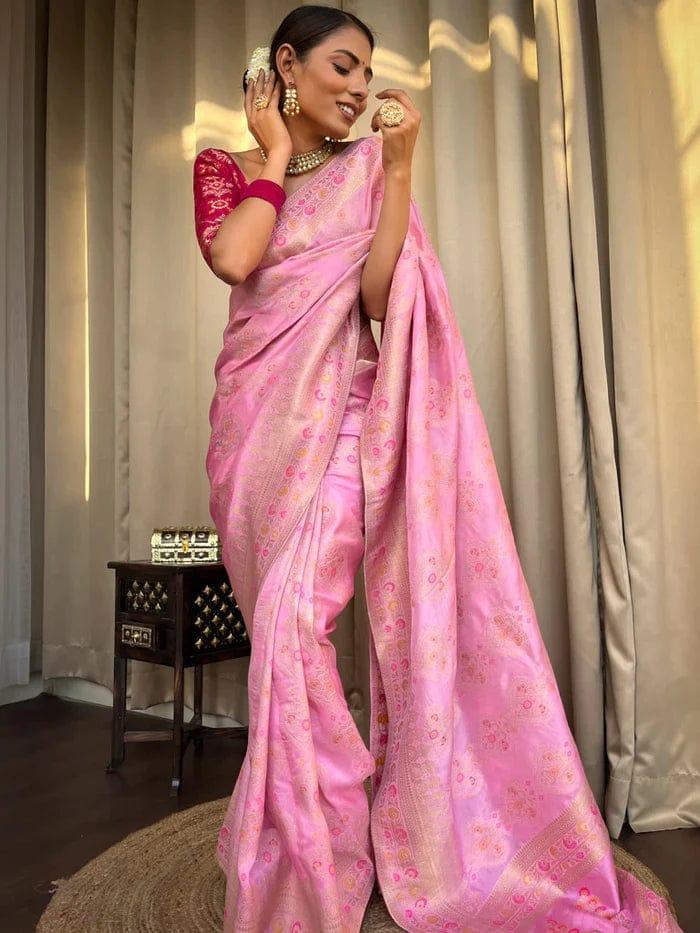 Beautiful Designer Rasbari Rich Pallu Zari Weaving Saree