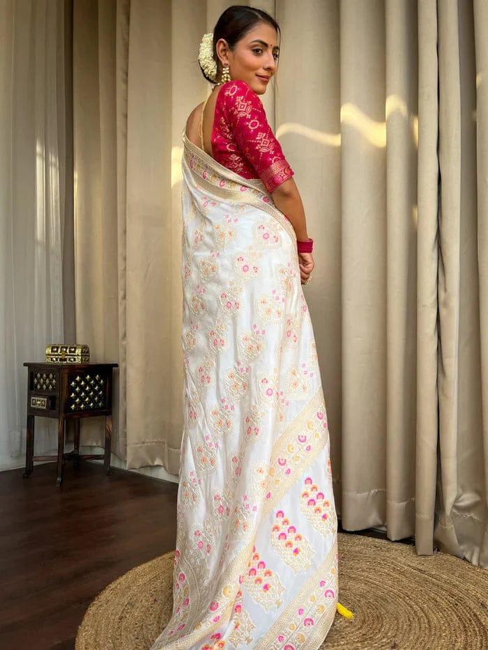 Beautiful Designer Rasbari Rich Pallu Zari Weaving Saree