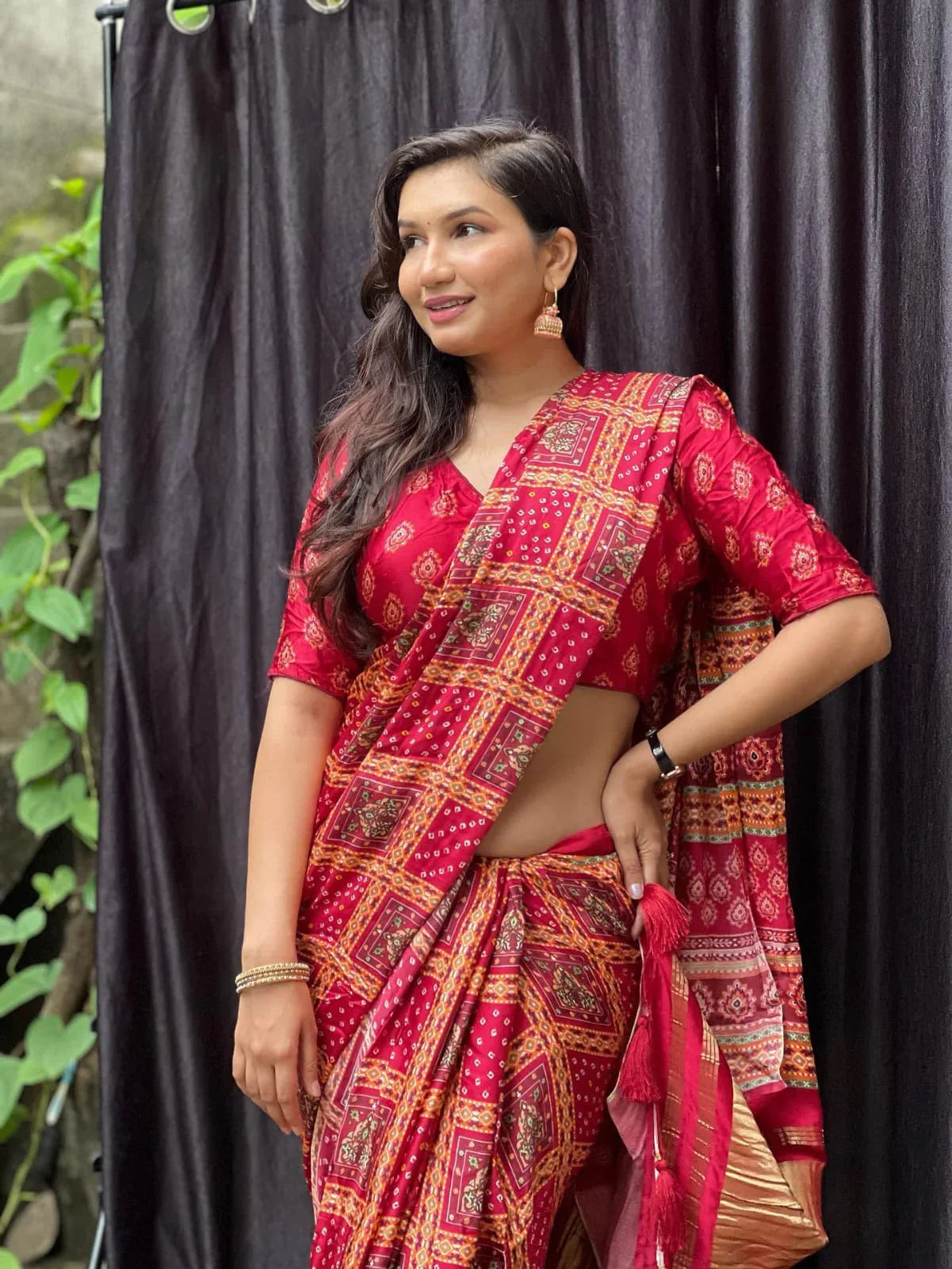 Beautiful Designer Special Gajji Gharchola Print Saree