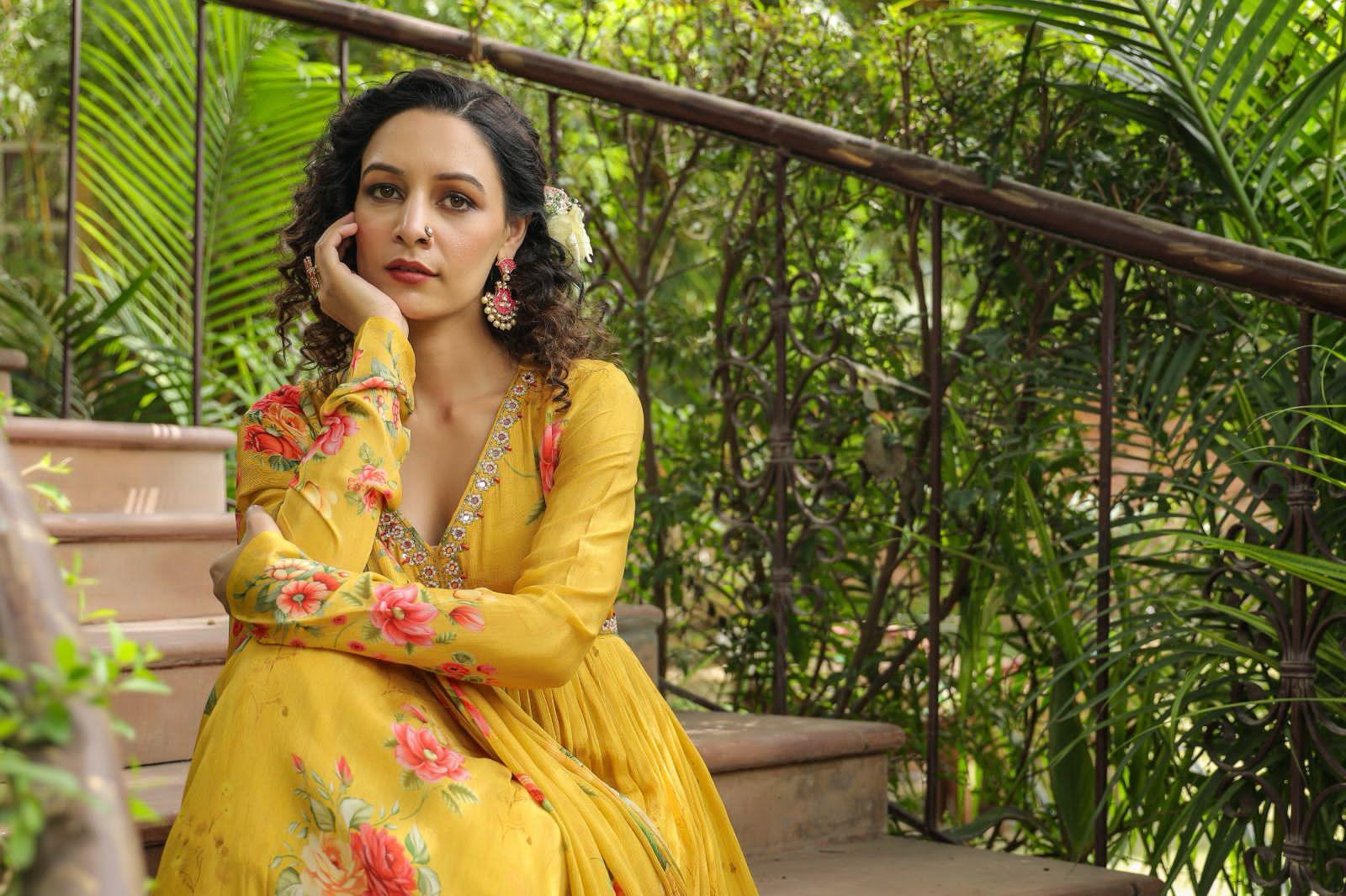 Beautiful Designer Alia Cut Flower Print Suit