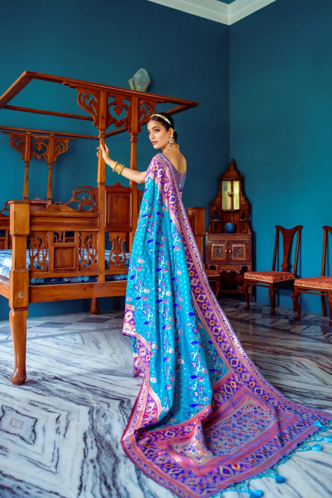 Banarasi Soft Silk Paithani Patola Saree