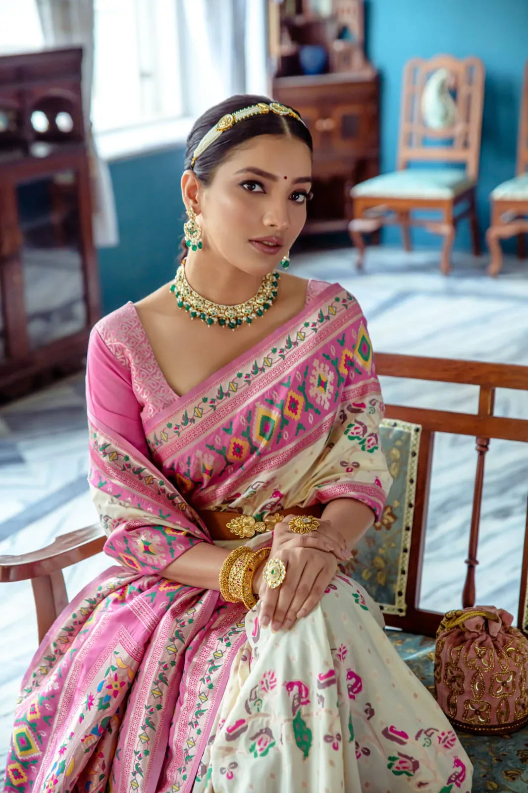 Banarasi Soft Silk Paithani Patola Saree