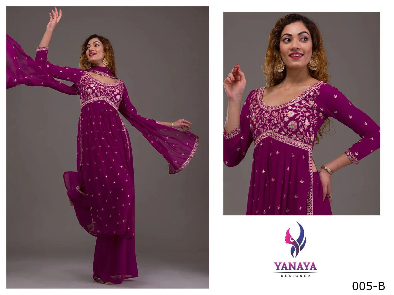 Yd 005 Georgette Readymade Plazzo Style Suits (1199x06)