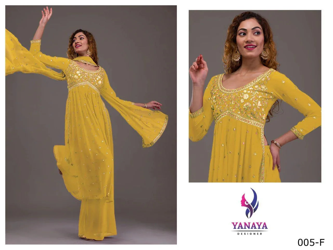 Yd 005 Georgette Readymade Plazzo Style Suits (1199x06)
