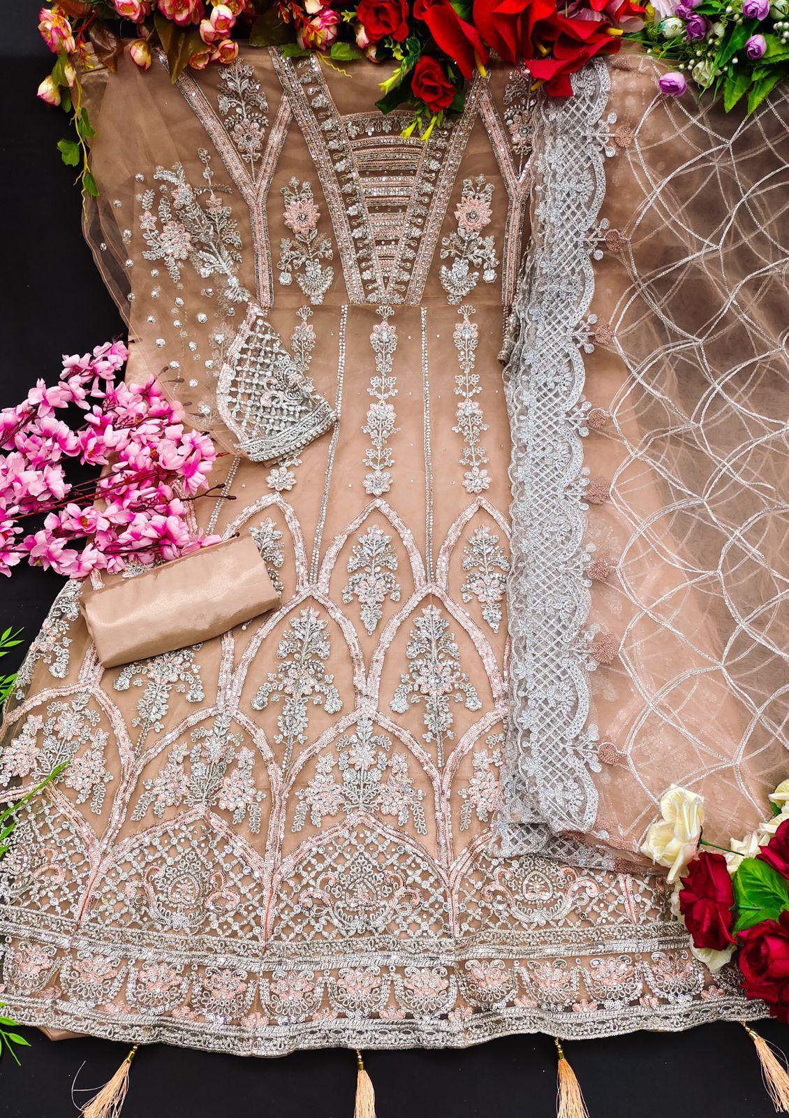 KF 115 Heavy Butterfly Net Exclusive Pakistani Salwaar Suit