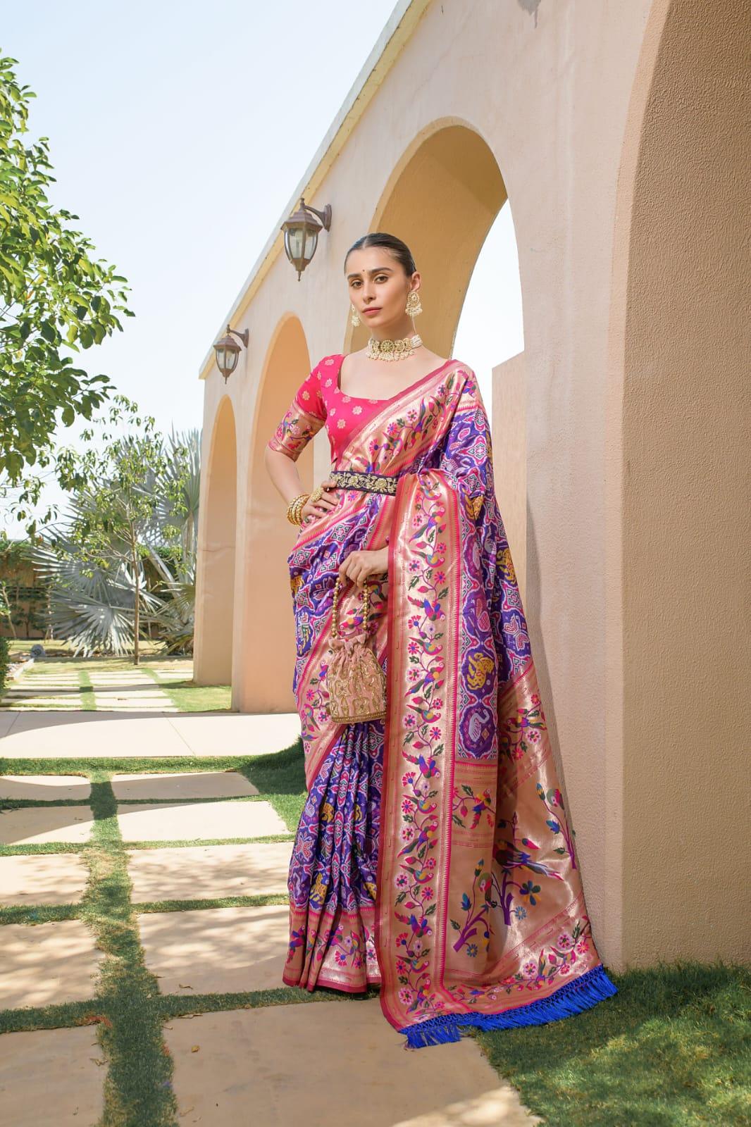 Banarasi Soft Silk Paithani Patola Saree