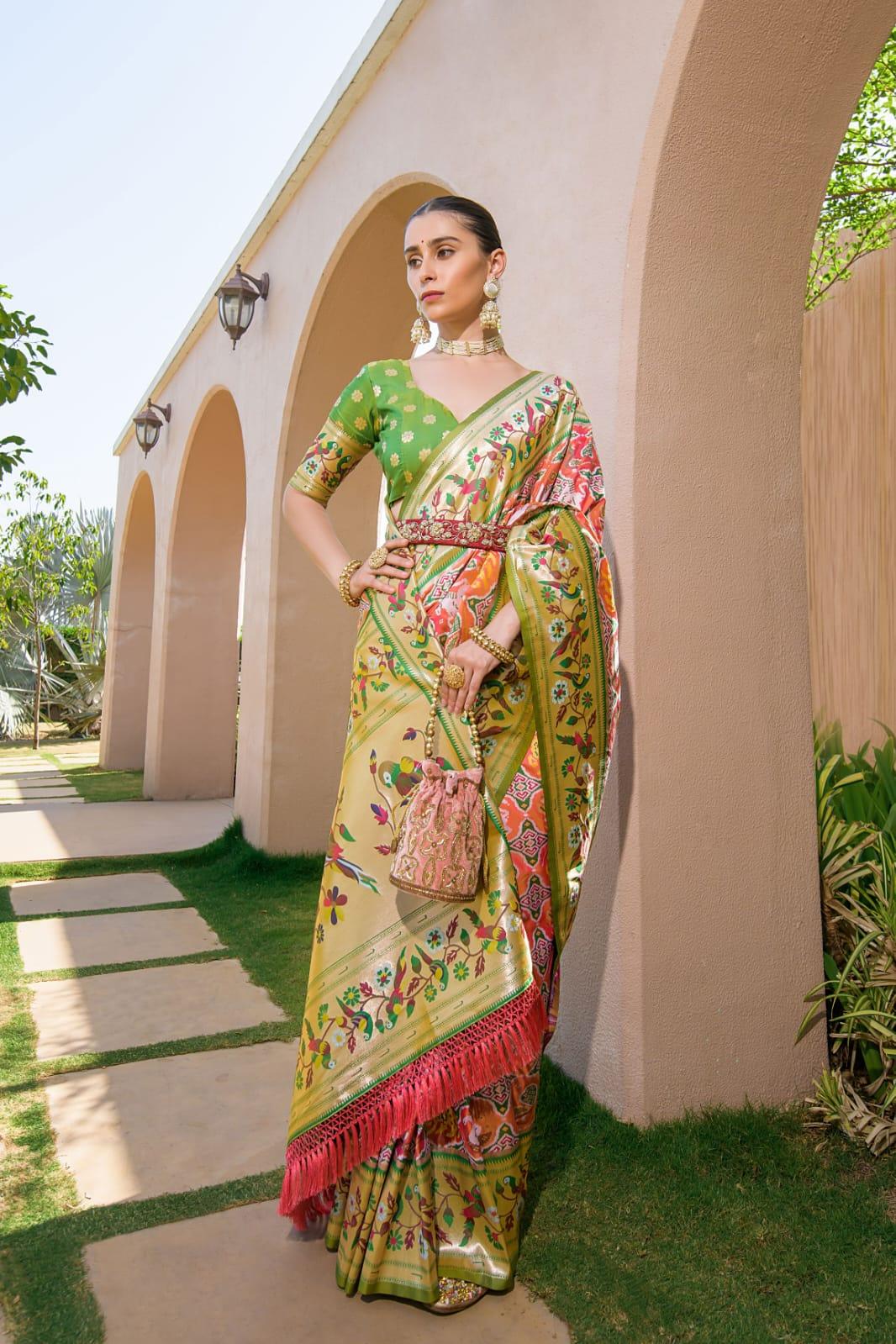 Banarasi Soft Silk Paithani Patola Saree
