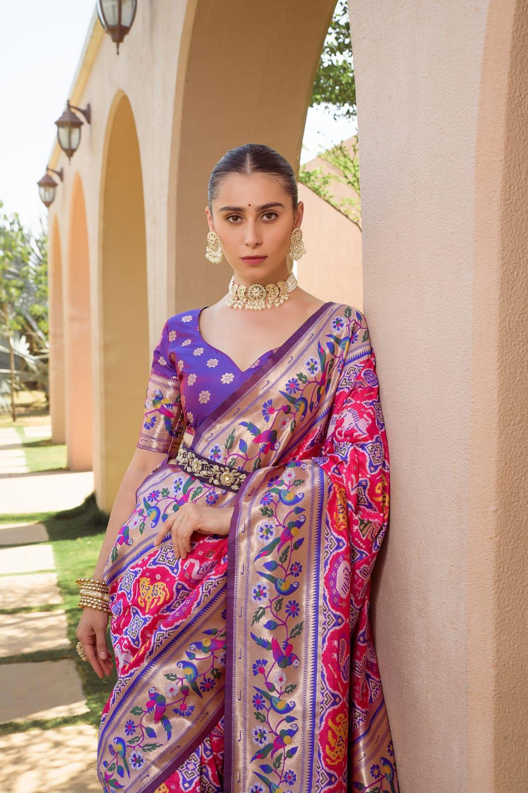 Banarasi Soft Silk Paithani Patola Saree