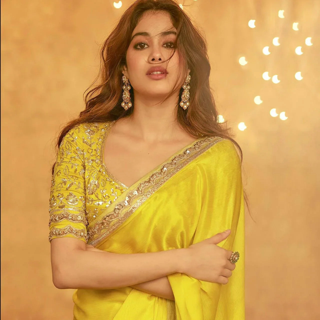 Beautiful Designer Moss Chiffon Saree