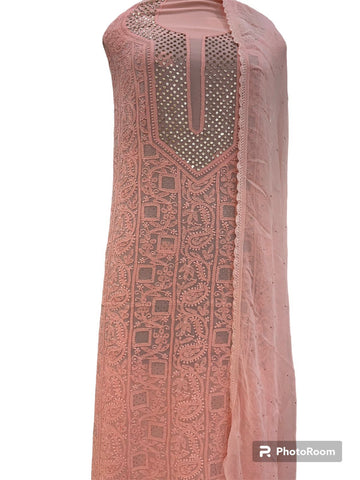 Beautiful Designer Lucknowi Chikankari Mukesh Work Salwar Suit