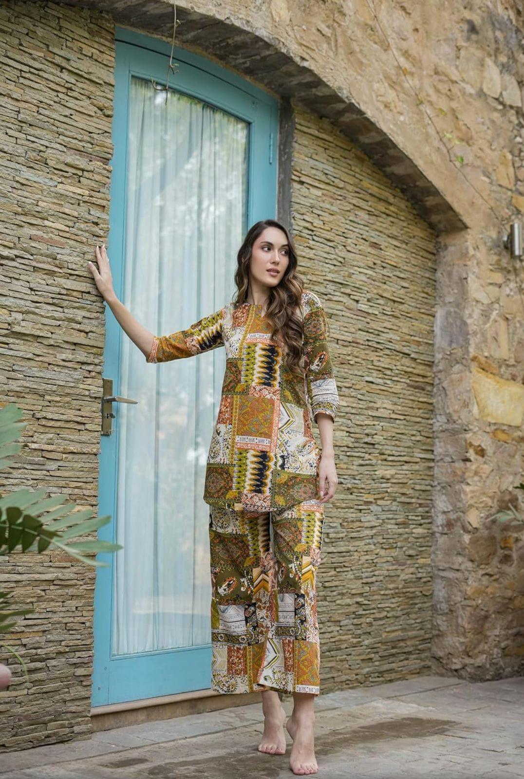 Beautiful Designer Ikat-keri Print Co Ord Set