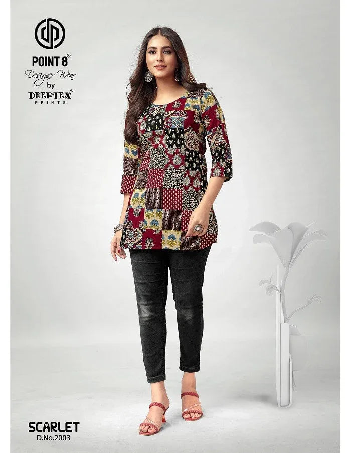 Deeptex Scarlet Vol 2 Readymade Cotton Short Tops (195X10)
