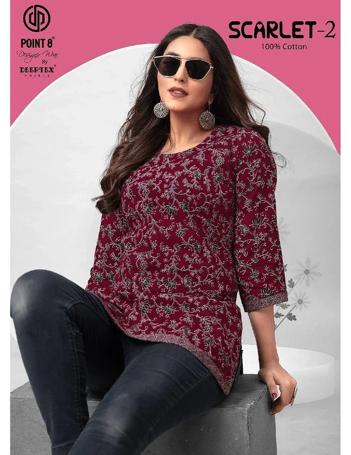 Deeptex Scarlet Vol 2 Readymade Cotton Short Tops (195X10)