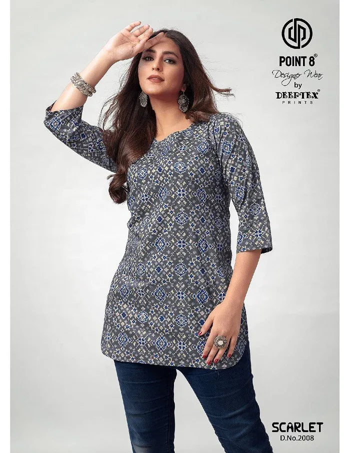Deeptex Scarlet Vol 2 Readymade Cotton Short Tops (195X10)