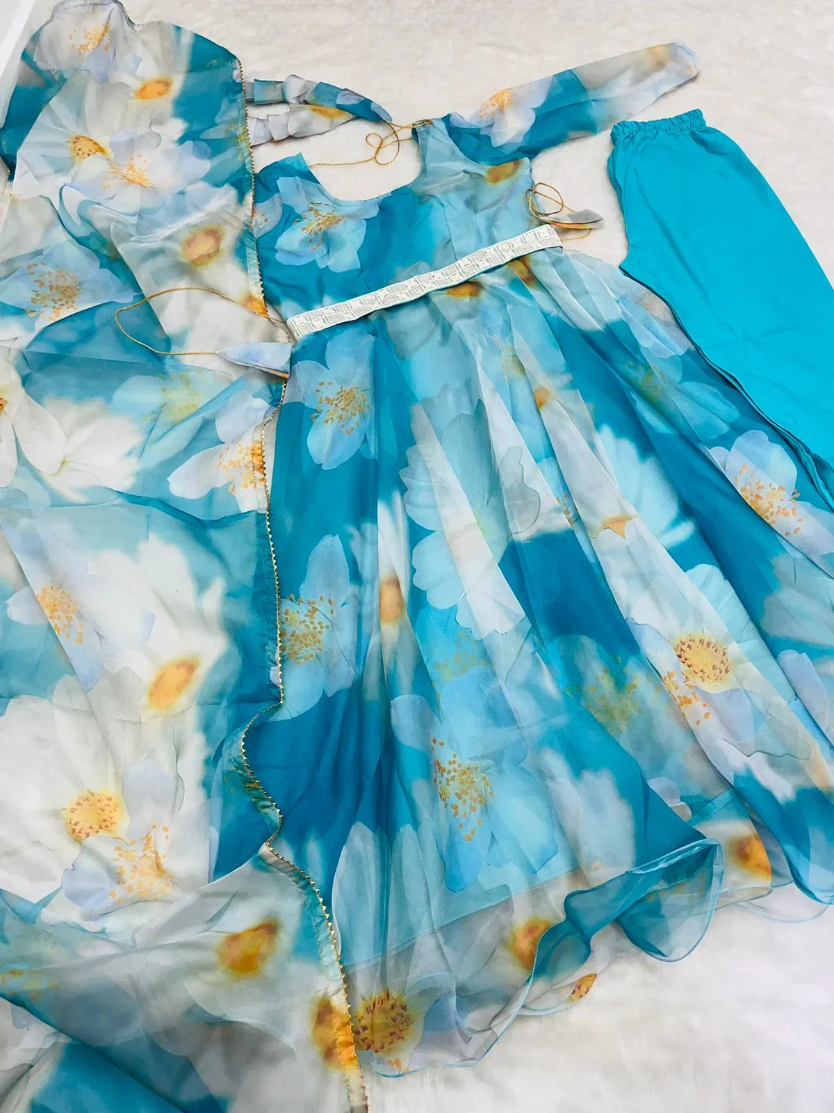 Party Wear Look Organza Taby Silk Gown