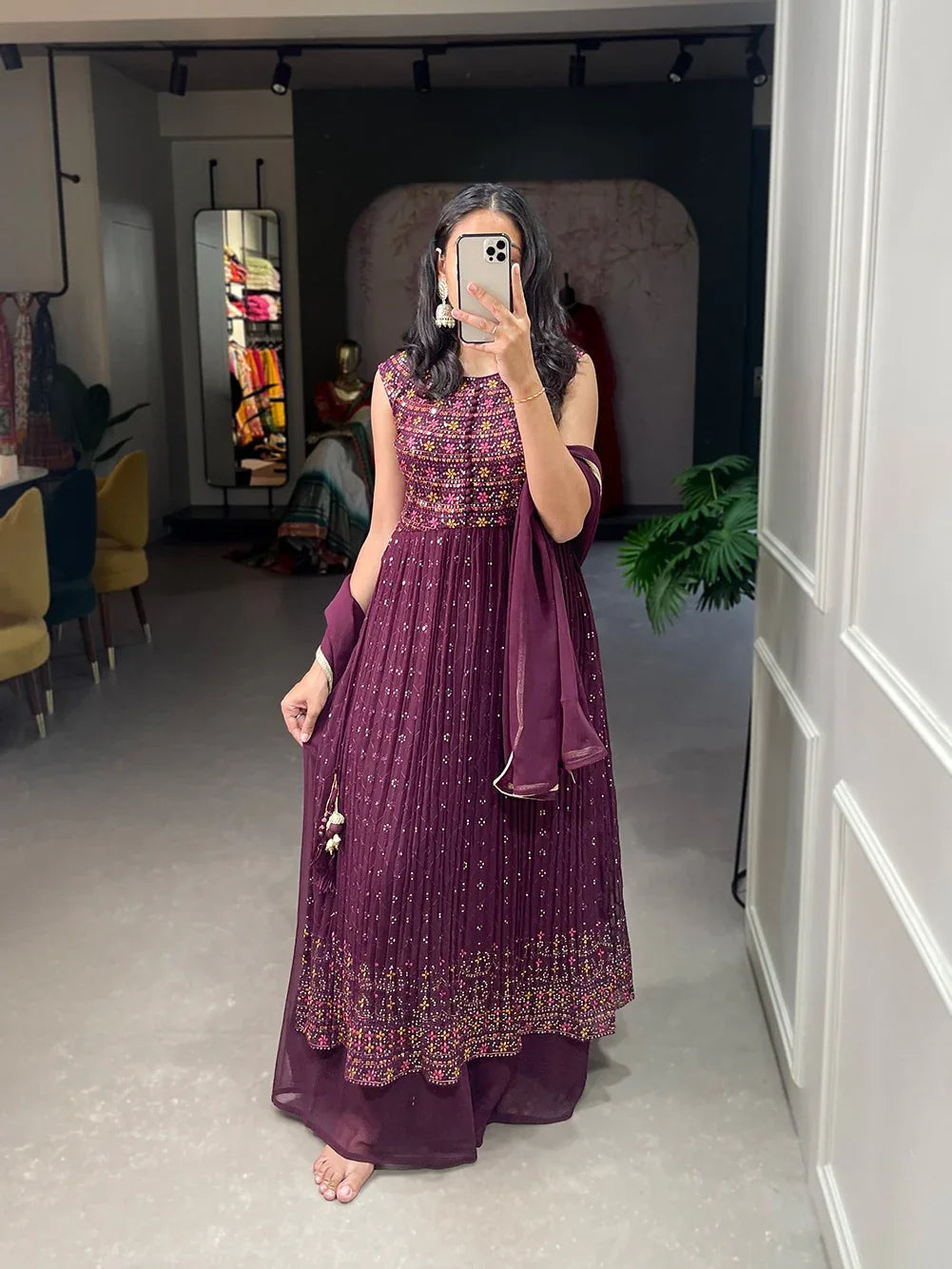 Beautiful Designer Naira style Kurti Plazo Set