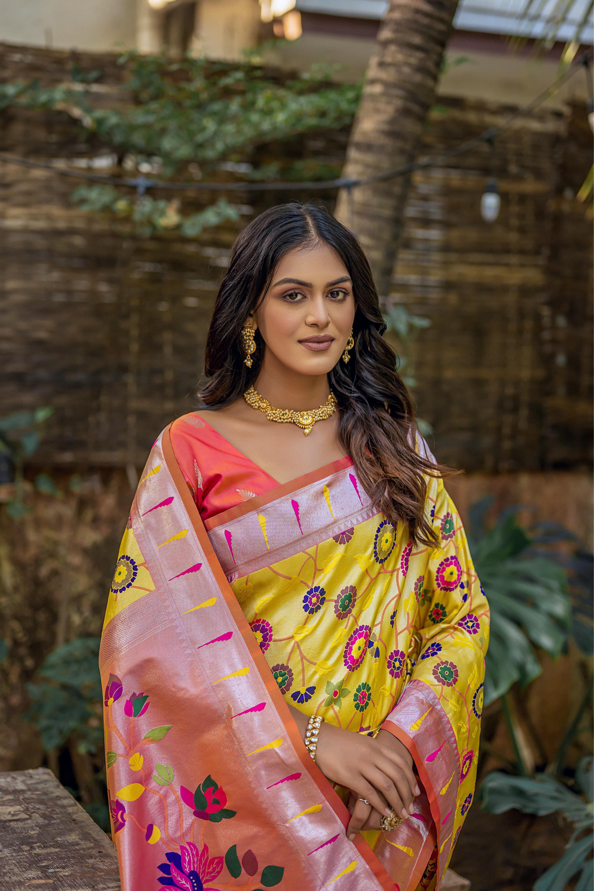 Beautiful Designer Soft Banarasi Silk Paithani Saree