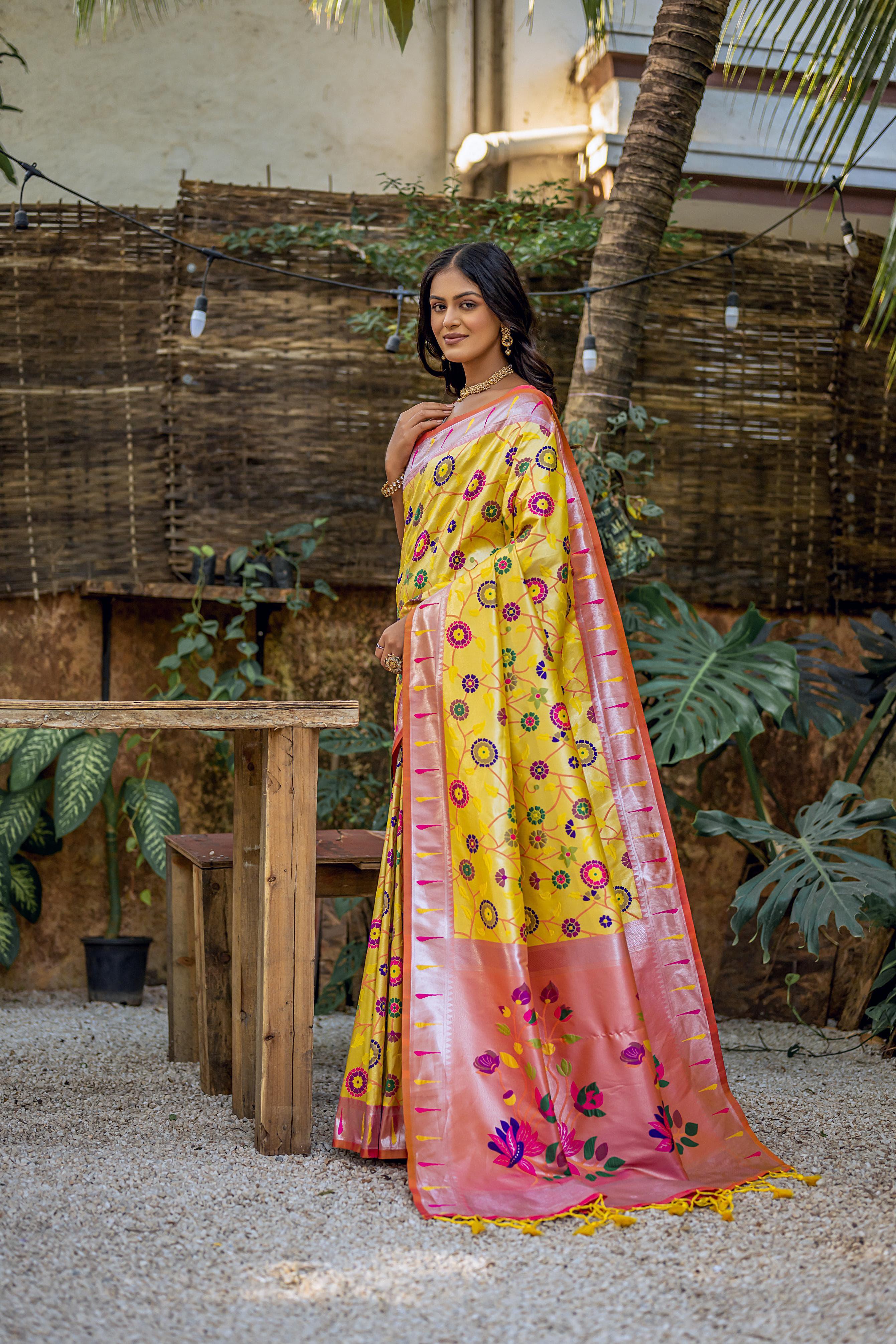 Beautiful Designer Soft Banarasi Silk Paithani Saree