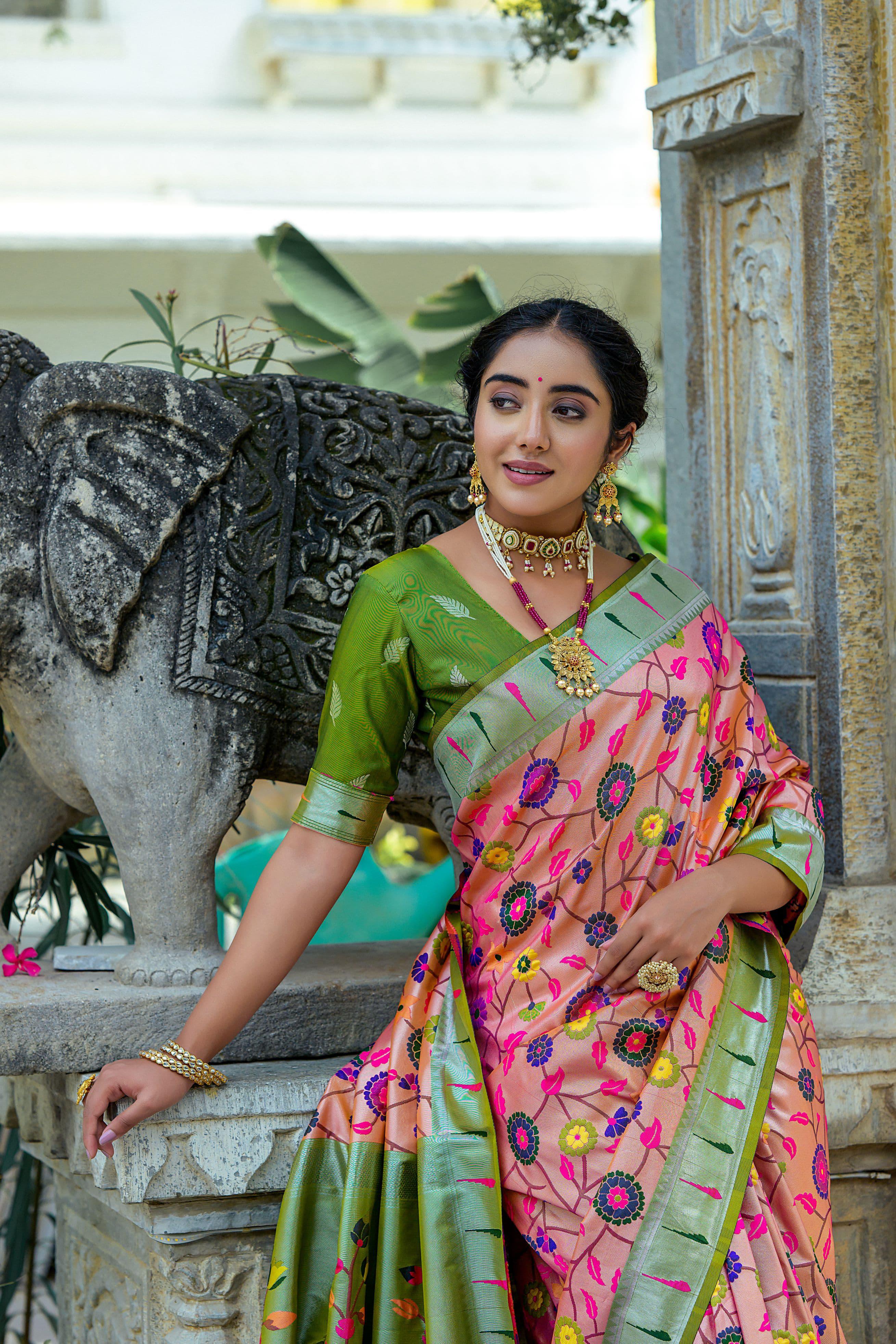 Beautiful Designer Soft Banarasi Silk Paithani Saree