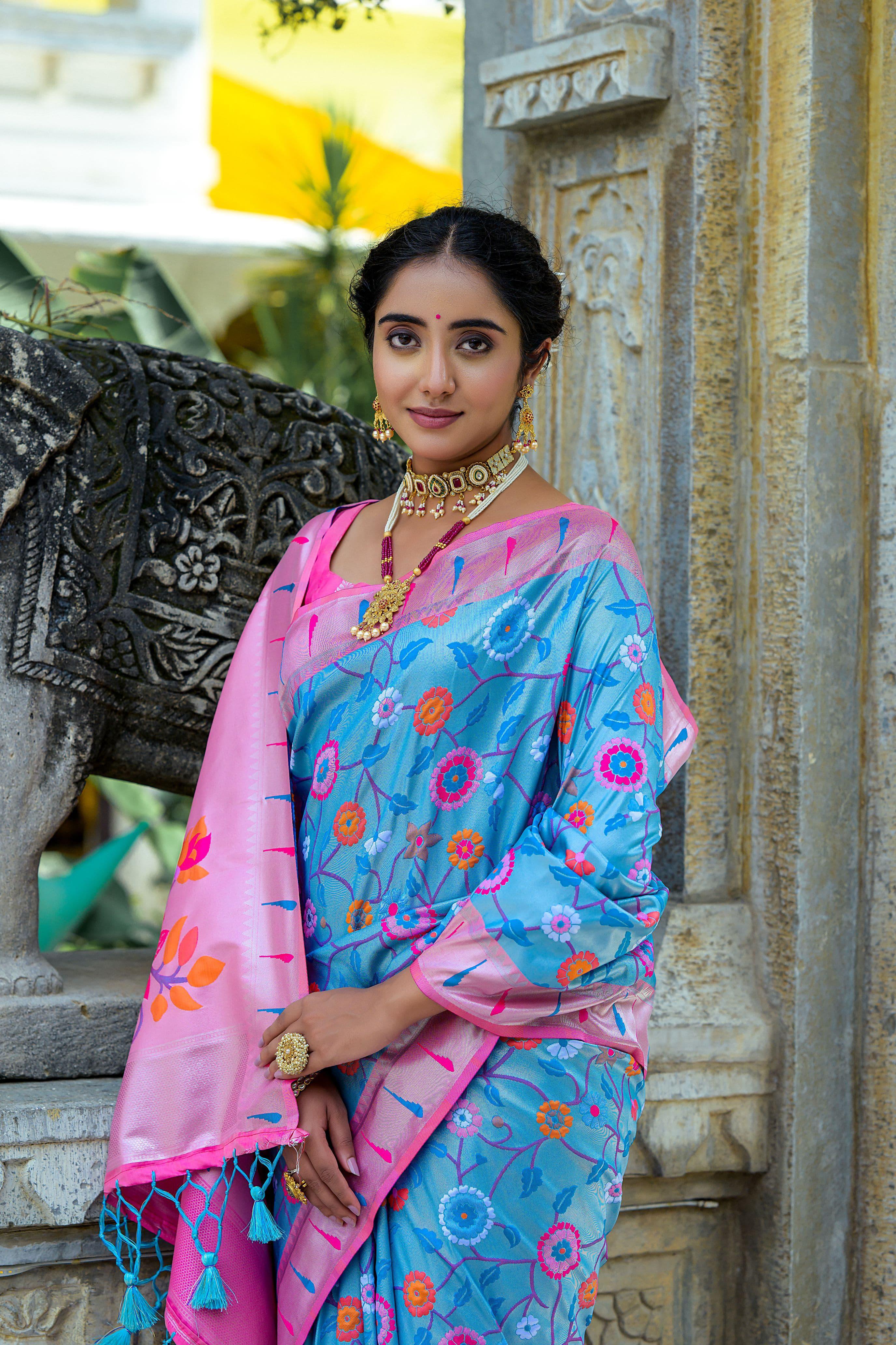 Beautiful Designer Soft Banarasi Silk Paithani Saree