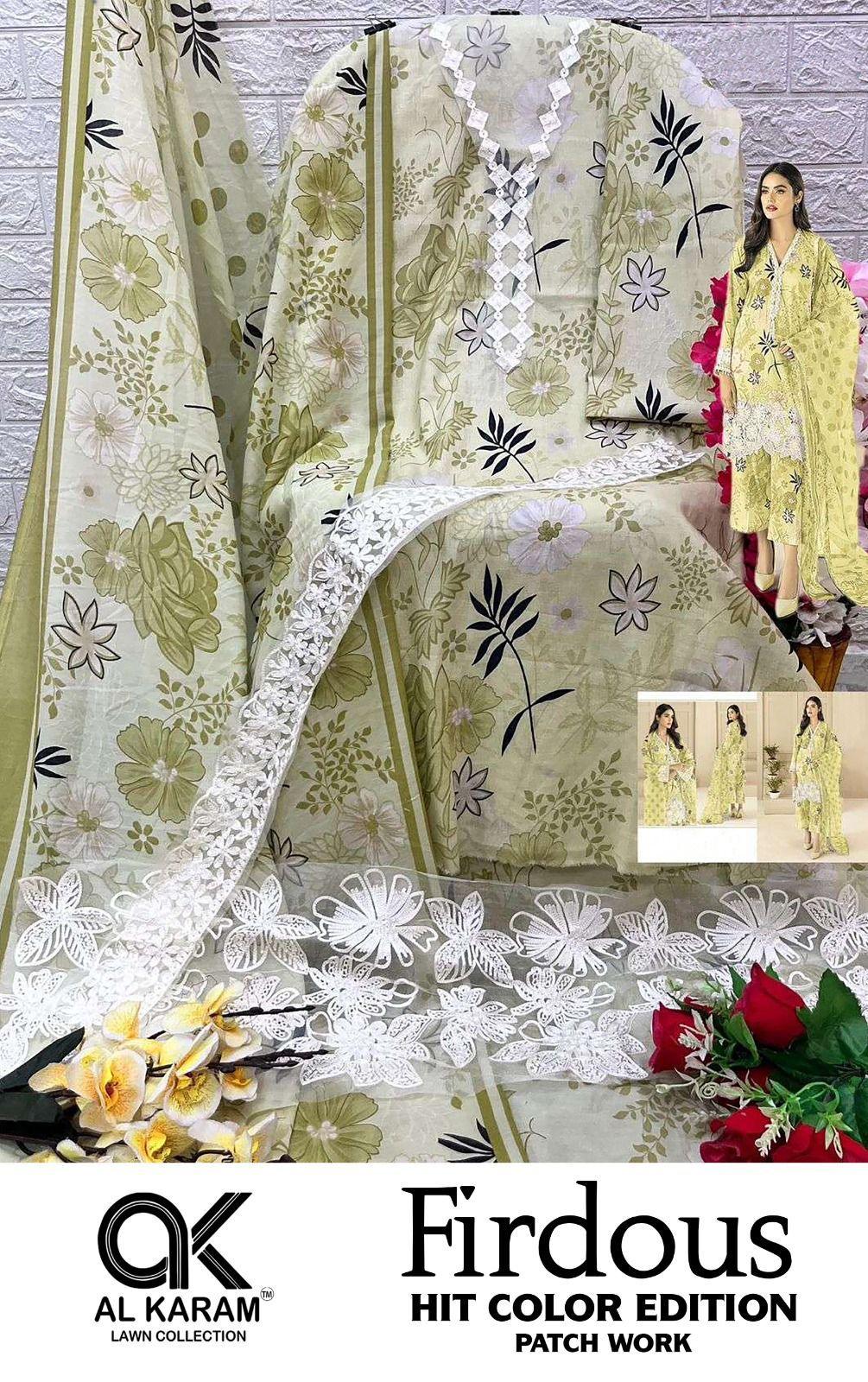 Firdous Al Karam Lawn Collection 1001 To 1004 Series Designer Suits (490x04)