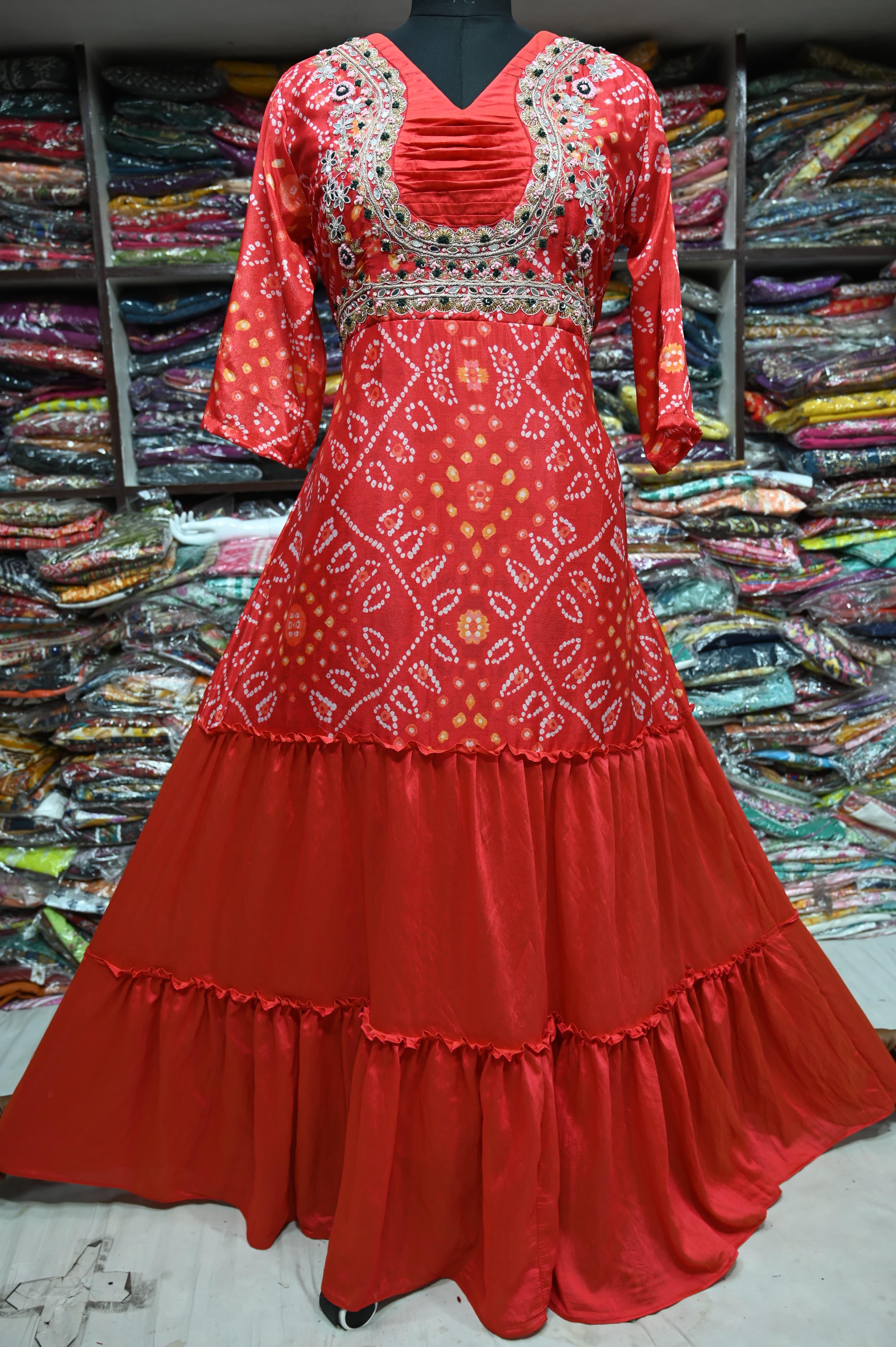 Beautiful Designer Soft Silk Bandhej Suite