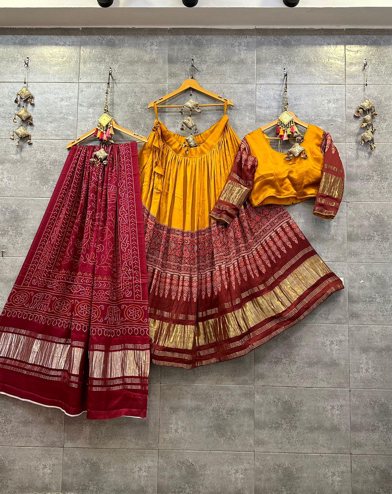 Beautiful Pure Gaji Silk Lagdi Pallu Chaniya Choli