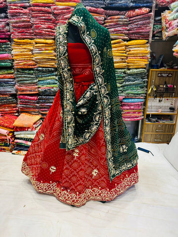 Beautiful Designer Rajasthani Heavy Gottapatti Lehenga Chunni