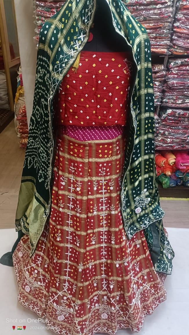 Beautiful Designer Rajasthani Heavy Pure Gajji Silk Lehenga