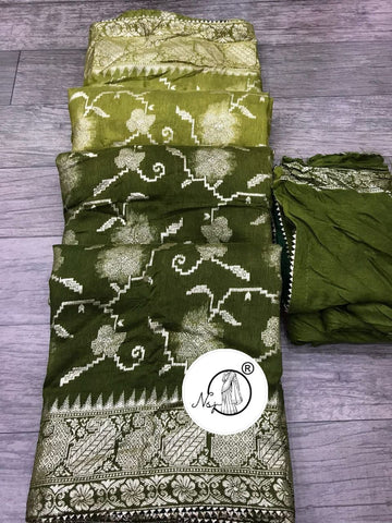 Beautiful Designer Pure Russian Dola Silk Saree