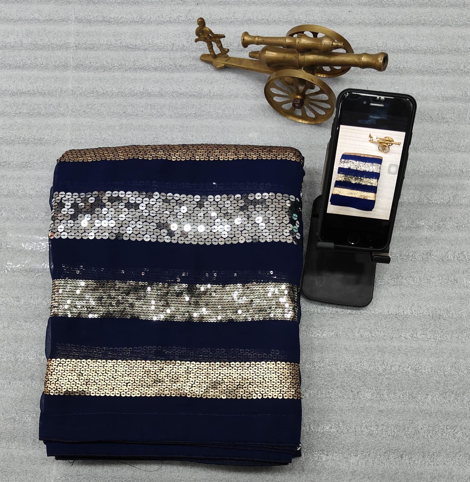 Beautiful Designer Heavy Georgette Sequence Saree