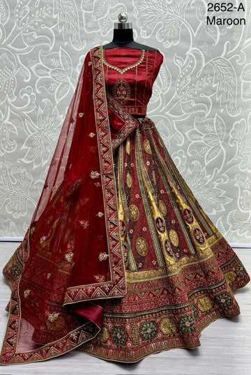 Beautiful Designer Heavy Velvet Sequence Dimond work Lehenga Choli