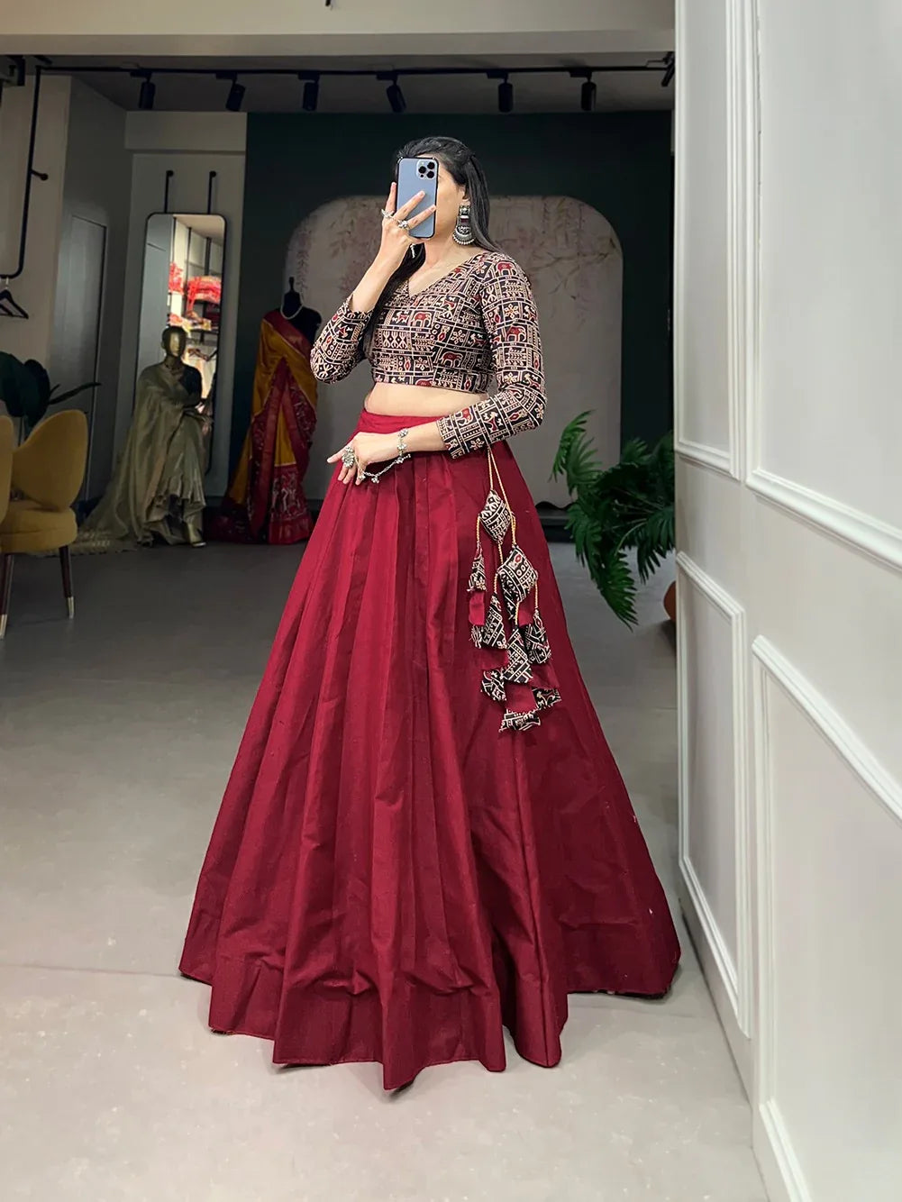 Beautiful Designer Pure Cotton Co-ord Lehenga Choli