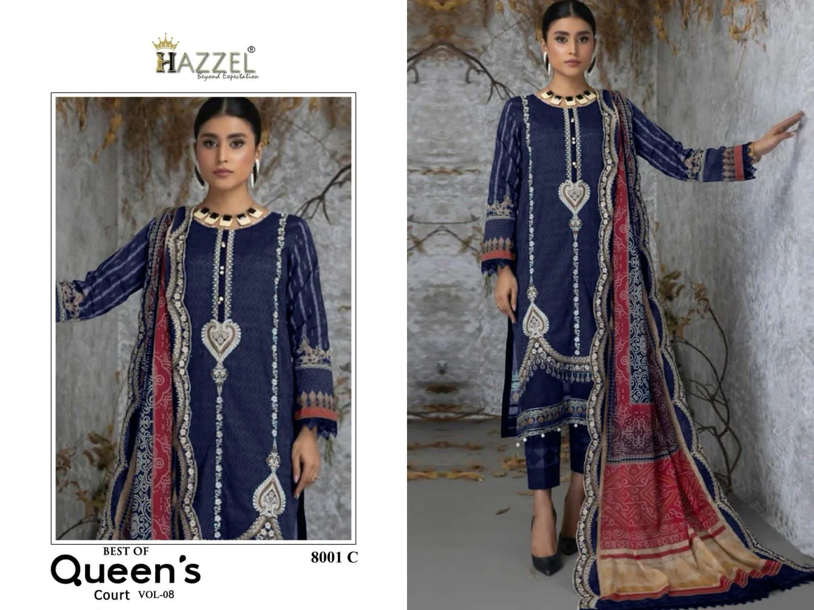 Beautiful Designer Best Of Queens Court Vol 8 Hazzel Cotton Pakistani Salwar Suits